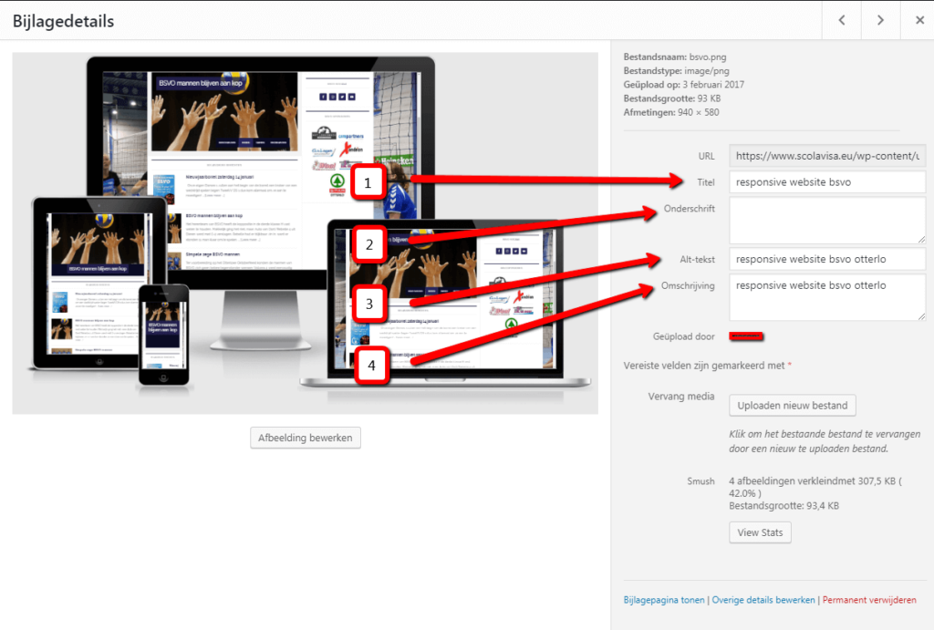 Metadata toevoegen aan wordpress afbeelding